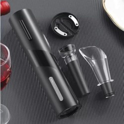 Kit Abridor de Vinho Elétrico Recarregável USB 4 Peças