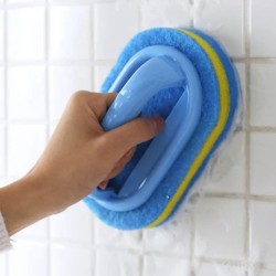 Esponja de Limpeza Multifuncional com Cabo para Cozinha, Banheiro, Azulejos, Vidros e Remoção de Manchas com Design de Fácil Manuseio