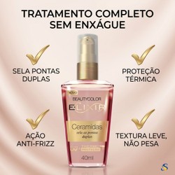 Elixir Ceramidas BeautyColor Sela Pontas Duplas e Controla Frizz em Cabelos Danificados por Química e Calor sem Deixar Aspecto Oleoso ou Pesado 40ml
