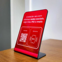 Display Inteligente NFC + QR CODE Personalizável