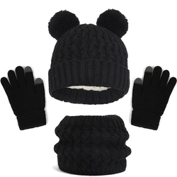 Kit Touca Luvas Cachecol  de Inverno Infantil