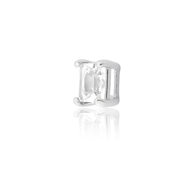 Pingente Galeria Carre Quadrado 6MM Cristal Branco