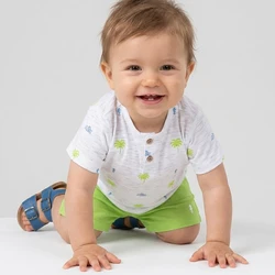 CONJUNTO LINHO LEVE ESTAMPADA  PISTACHE VERDE ONDA MARINHA - 1233034