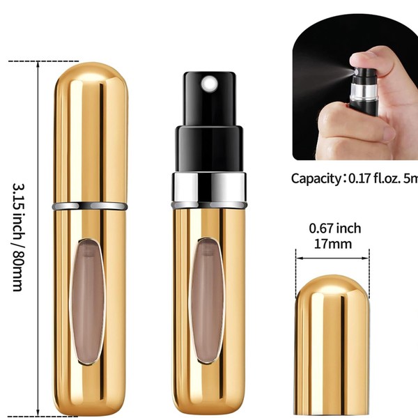 1/4 pçs 5ml perfume atomizador recipiente líquido portátil para cosméticos viajando mini spray de alumínio vazio garrafa recarregável