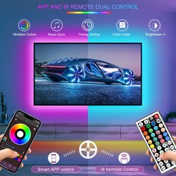 Luzes de tira led rgb 5m 10m 20m 30m luz da sala led com controle app fita flexível luces fita led para decoração do quarto