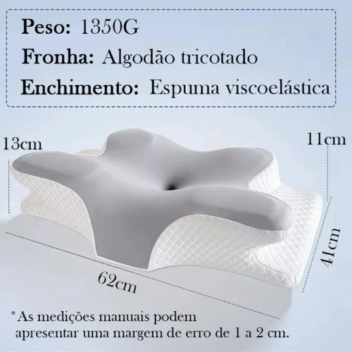 Travesseiro Ortopédico Borboleta em Espuma de Memória Ergonômico