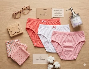 KIT CALCINHA ROSA GOIABA MENINA KIDS PINGO LELE 76027