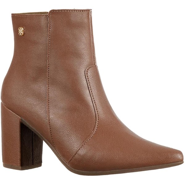 Bota feminina bico fino salto alto com zíper