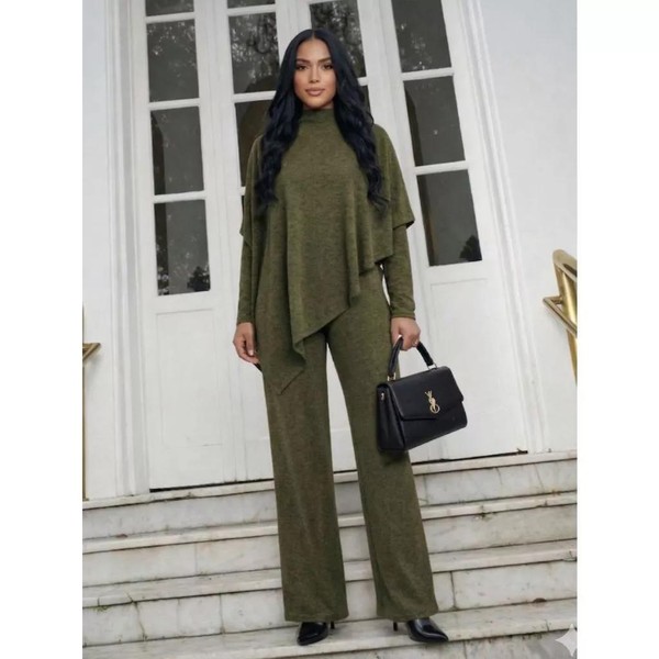 Conjunto feminino de inverno 3 peças 