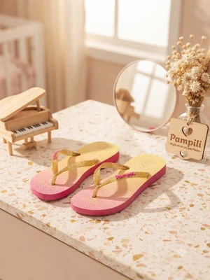 CHINELO INFANTIL PAMPILI 460022 LOVE AMARELO PVC