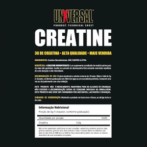 CREATINE - 500G - MONOHIDRATADA - UNIVERSAL NUTRITION