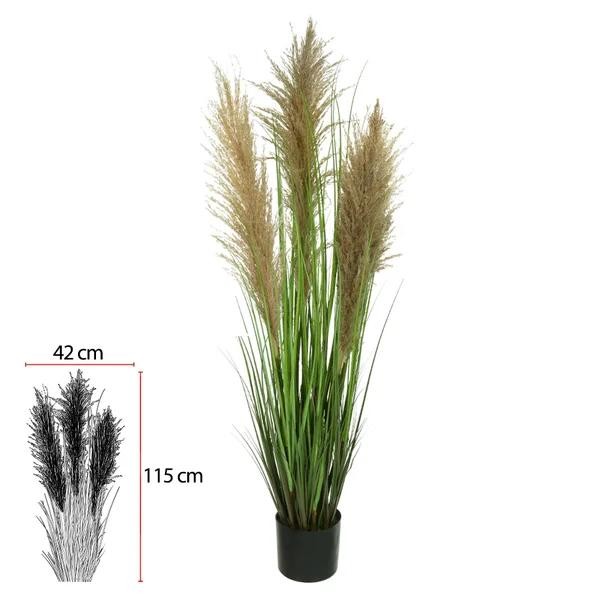 Folhagem Grass Pampas Com Pote Verde 1,2m