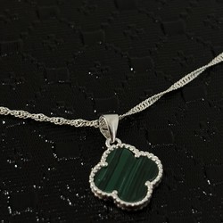 COLAR SINGAPURA 45CM+PINGENTE TREVO VERDE 