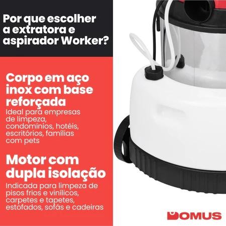 Extratora e Aspirador de Pó 1400W com Tanque Inox 127V/220V + 8 Acessórios Worker