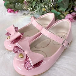Sapatilha Doce Pé - Rosa Claro Laço com Glitter