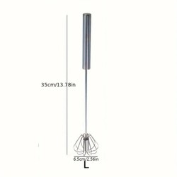 Batedor de ovos de aço inoxidável, misturador semiautomático durável para mistura de creme de ovo sem esforço, agitação e batida para cozimento de cozinha