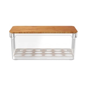 Organizador de Ovos com Tampa de Bambu Ou 36 Ovos Linha Clear Fresh