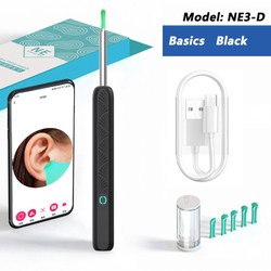 Limpador visual de cera de ouvido com câmera, endoscópio seguro para remoção de cera de ouvido com câmera de 5m, otoscópio luminoso, ferramentas de limpeza de ouvido, cuidados com os ouvidos