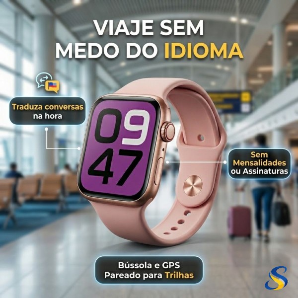 Smartwatch Microwear S10 Pro Chat GPT 1GB IP68 Dourado