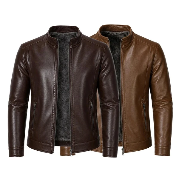[LEVE 2 PAGUE 1] Jaqueta Masculina Vossler em Couro Legítimo Premium +BRINDES: Relógio, Cinto e Carteira