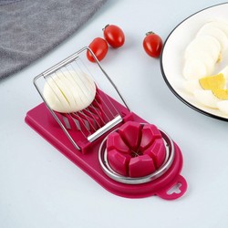 Cortador de ovo multifuncional com base pp, 2 em 1, fio de aço inoxidável, cortador de ovo para pendurar ferramentas acessórias de cozinha de alta qualidade