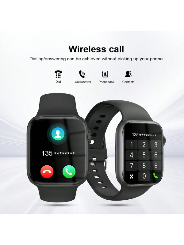 Relógio Inteligente de Silicone Unissex, com Suporte para Chamadas de Telefone, Podômetro, Contagem de Calorias, Alarme, Lembretes de Chamada/Mensagem, Tela Sensível ao Toque Full 2,01, Compatível com Android e iOS, Presente d