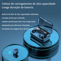 Fone de ouvido Bluetooth M10 5.1 com display LED Tws Touch Noise Reduction à prova d'água sem fio