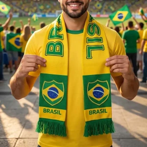 Cachecol Seleção Brasileira Verde e Amarelo Copa do Mundo – Grande