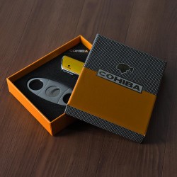 Kit Cohiba - Cortador Metal e Isqueiro (3 chamas)