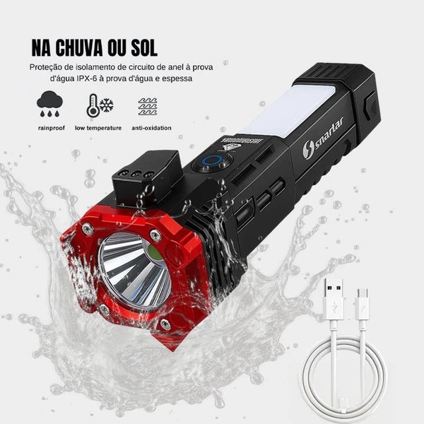 Lanterna Tática Indestrutível 4 em 1 - Ultra Potência