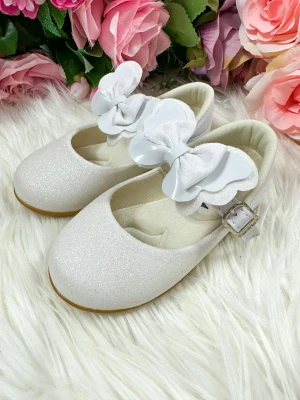 Sapatilha Flor Di MIla - Branca Com Glitter