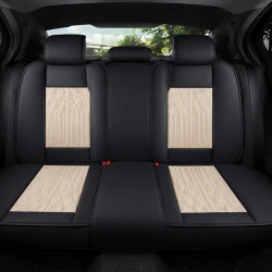 Kit Completo de Capas para Banco de Carro Avalon em Couro Legítimo Universal 5 Lugares Com Airbag + Tapetes e Capa de Volante