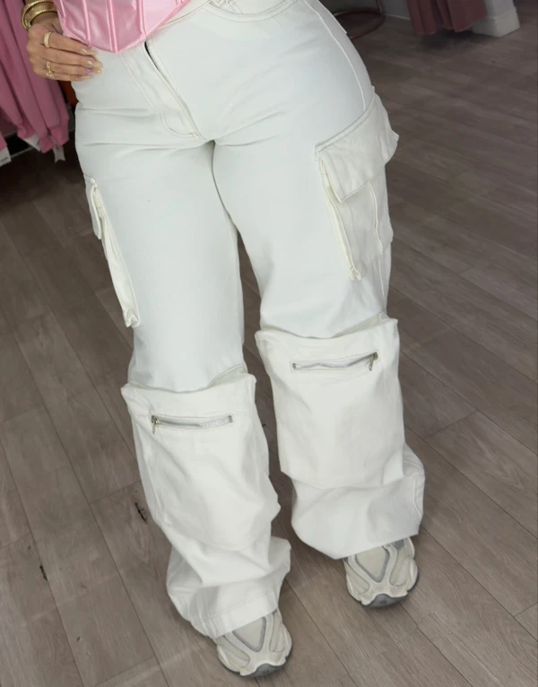 Calça cargo crua 