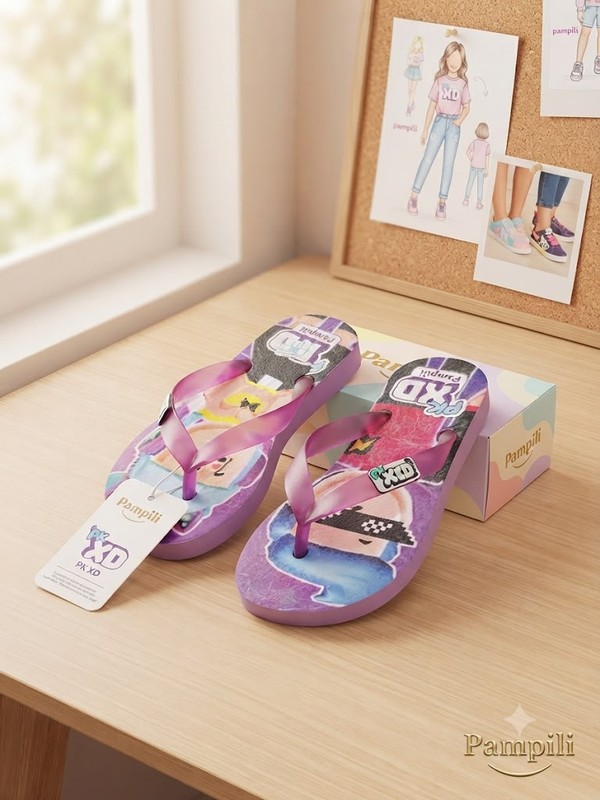 CHINELO LOVE PK XD PAMPILI ROSA LILAS/COLORIDO