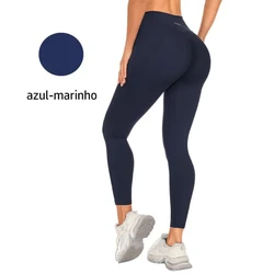 Legging Feminina Cintura Alta com Bolsos Laterais – Não Transparente para Yoga, Academia e Corrida