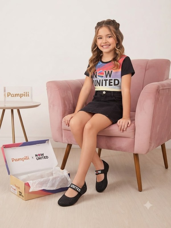 SAPATILHA PAMPILI SUPER FOFURA PRETO NOW UNITED 295287 