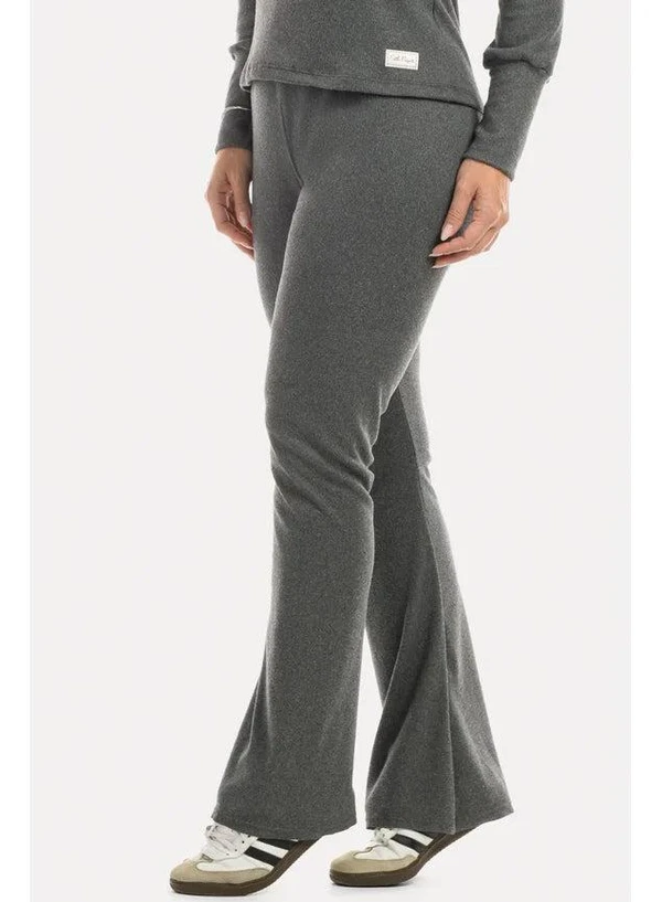 Conjunto Inverno Canelado Cotelê Flare Mescla