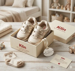 TENIS MINI WALK DOURADO/OFF WHITE KLIN 453059 