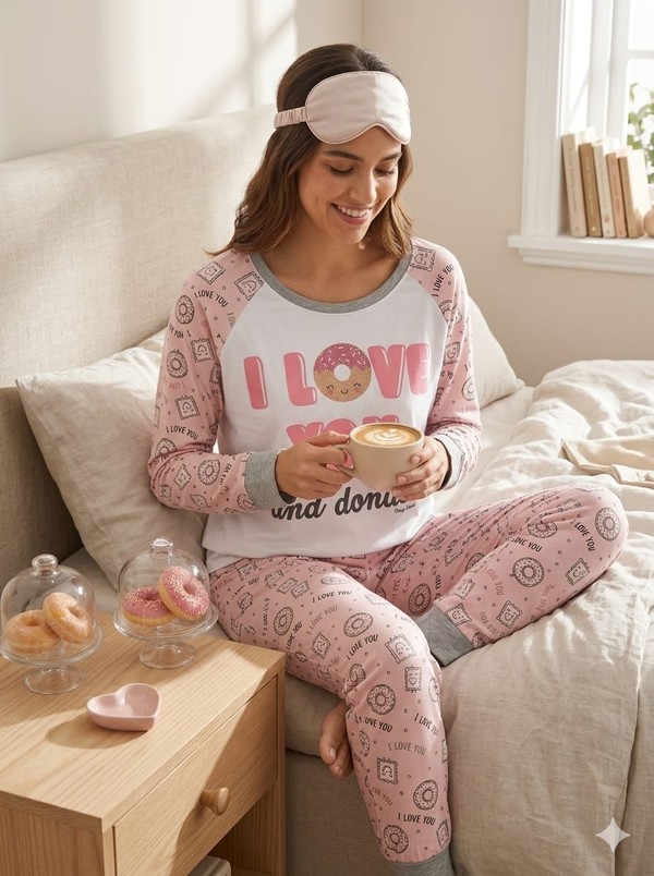 PIJAMA MANGA LONGA ADULTO DONUTS 76207 PINGO LELE