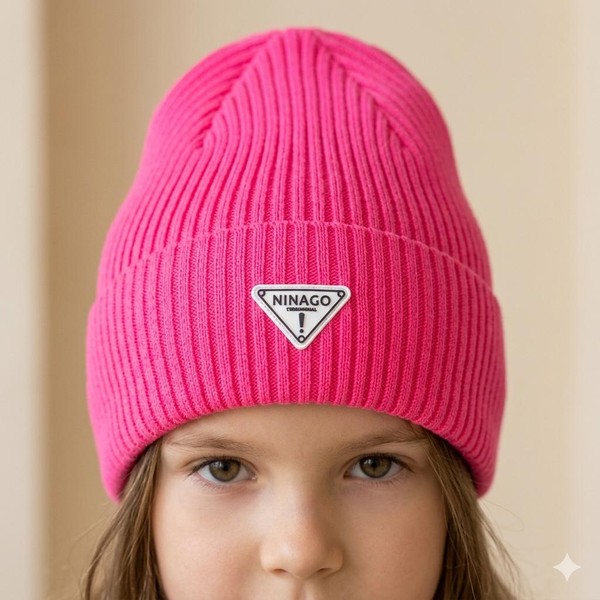 2231102 GORRO EM TRICO PATERNOLLI ROSA NEON NINA GO