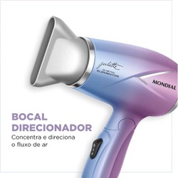 Secador de Cabelo By Juliette, Azul/Rosa, 1200W, Bivolt - SCT-JU-03