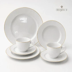 aparelho de jantar 42 peças Jogo de Jantar Porcelana Pratos de Porcelana para Jantar Majesty Gold