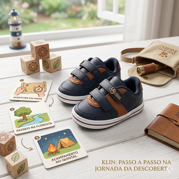 268036 TENIS PIPOCA PRETO/CARAMELO KLIN