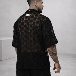 Camisa malha crochet miami Black