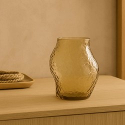 Vaso de Vidro Âmbar 22,5cm