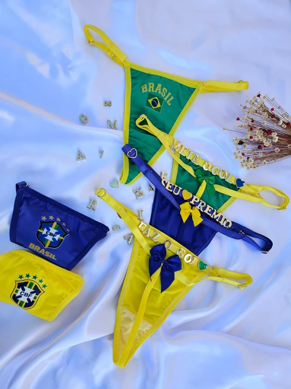 Calcinha Brasil Laço Personalizável 