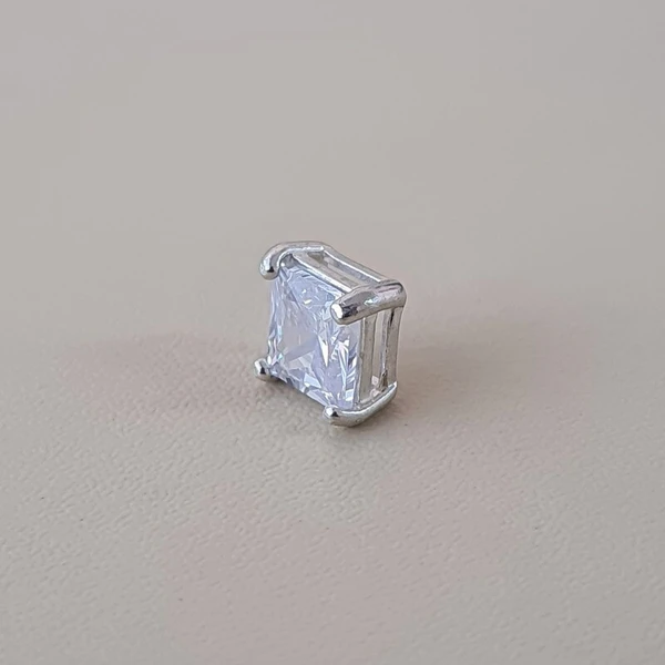 Pingente Galeria Carre Quadrado 6MM Cristal Branco