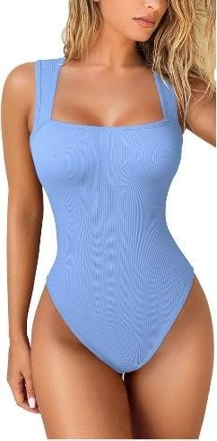 Body Feminino Modelador Canelado Sem Costura com Decote Quadrado