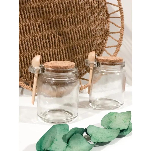 Kit 8 Potes Temperos Com Tampa Rolha e Colher