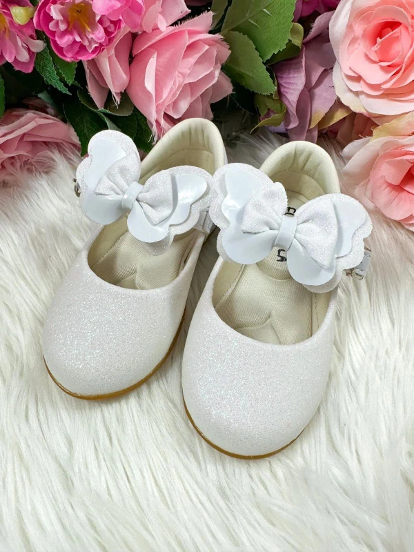 Sapatilha Flor Di MIla - Branca Com Glitter